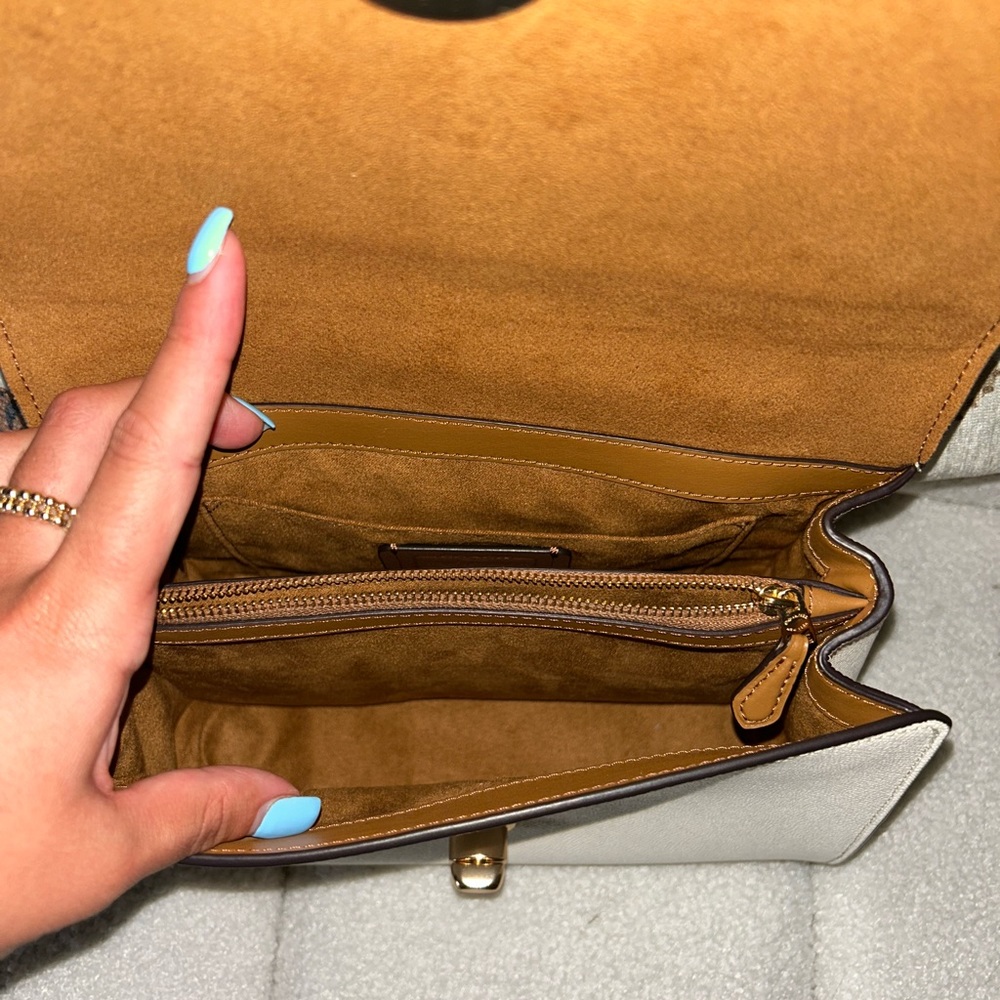 Coach “Tilly Top Handle Satchel” Cream/OffWhite Purs… Gem